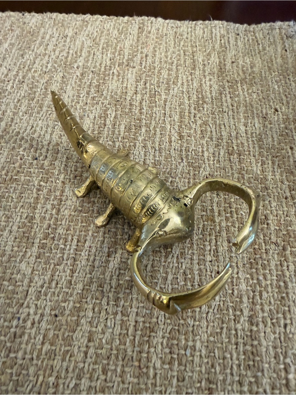 Vintage Brass Stylized Scorpion Figurine